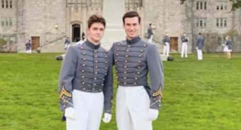 Cadet Andrew Barlow pictured on the left, and his roommate, Michael Norris, on his right
