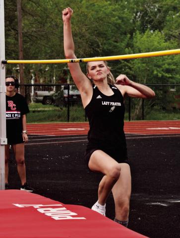 Stephenson wins gold in high jump. Photo by Randall Luker