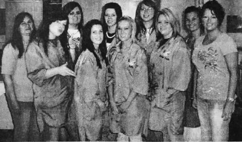 Eight of the VHS cosmetology students went to Houston to take their state boards for hair stylist license. They all passed both the written exam and the practical hands-on test. Congratulations to these girls: Melisa Belvin, Rikki Davis, Tiffany Earl, Jessika Johnson, Suzanne Manley, Kimberly Mattox, Mallorie McFarland, and Shashalea Smith. The girls are pictured with Career and Technology Cosmetology Teachers Callie Jordan (right) and Mary Myers (lleft). Archive Photo