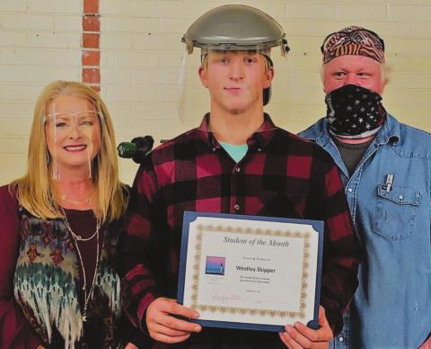 Director of CTE Penny Singleton, Westley Skipper, Welding Teacher Jason Bingham.