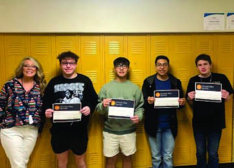Mrs. Weaver, Cooper Fruge, Khoa Hoang, Anthony Rodriguez, Jesse Bailey
