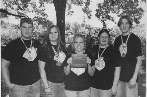 The VHS Accounting Team took the regional championship and will advance to State competition in May. Left to right are team members Wesley Reed, Jacqueline Lasyone, Brittany Davila, Stephanie Sanders, and Caleb Madden. Lasyone is team captain. Archive Photo