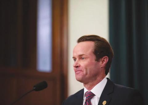 State Rep. Dade Phelan, R-Beaumont, held a press conference at the Capitol in early November to declare that he had enough votes to become speaker of the House. Photo by Miguel Gutierrez Jr./The Texas Tribune