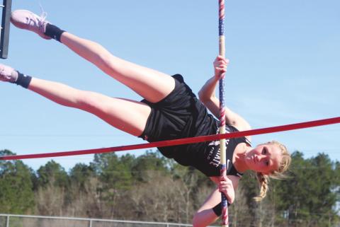 VHS senior Jaidyn Green placed second in pole vault with a vault of 7’6” Photo by Joshua Patterson