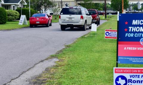 Early voting in Vidor’s Ward 3 runoff election Tuesday was slow but steady at the community center at Gould Park on Claiborne St. A total of 50 ballots were counted Monday, the first day of early voting which will continue from 8 a.m.-5 p.m. through Friday and pick up next Monday and Tuesday from 7 a.m.-7 p.m.. Election Day is June 18. Photo by Randall Luker