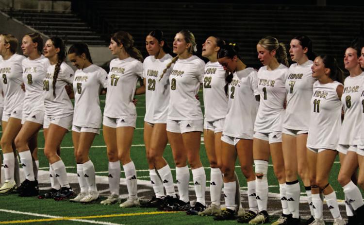 Lady Pirates continue the tradition of joining fans in singing the school song “Hail Alma Mater” following the match.