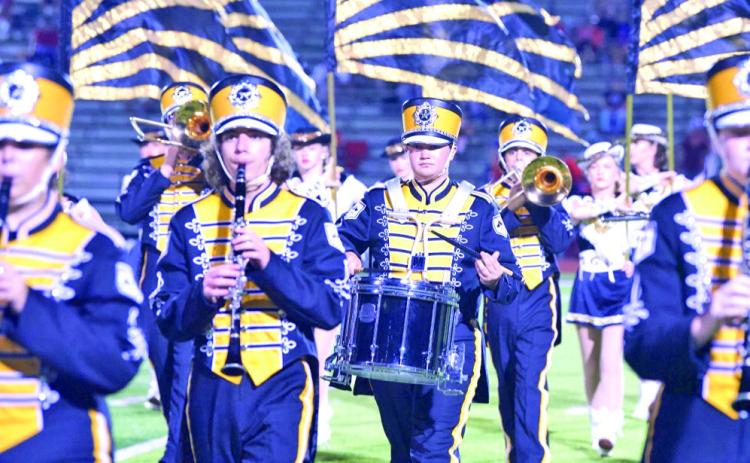 The Vidor High School Mighty Pirate Marching Band competed in the Region X Marching Contest held Saturday at Port Neches Groves High School along with 28 other local high school bands. Following their performance judges awarded Vidor a 1 rating with the band now advancing to state competition.