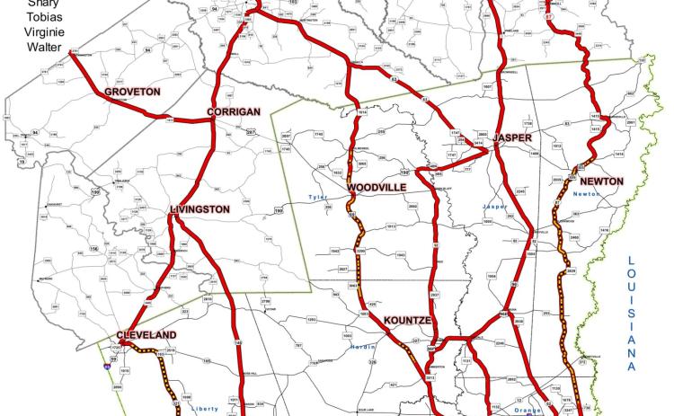 2022 Inland Evacuation Map Beaumont District Texas Department Of Public Safety