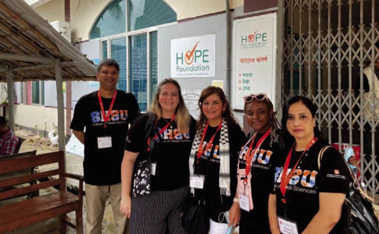 Pictured left to right: Khalid Khan, Stacey Wright, Mary Musleh, Brooke Brown, Rasheda Sultana Courtesy photo