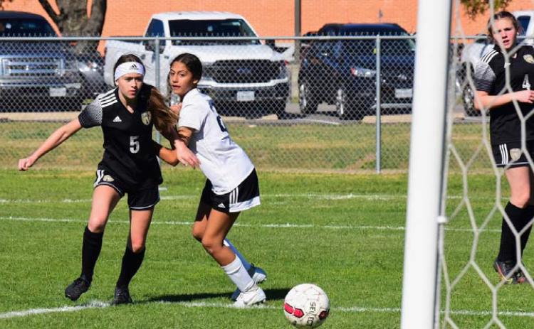 Laney King take a shot in the junior varsity game versus Huffman Friday at the Cajun Classic Tournament. Photo by Randall Luker