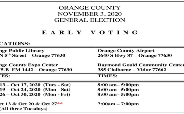 Early voting underway in November 3 election