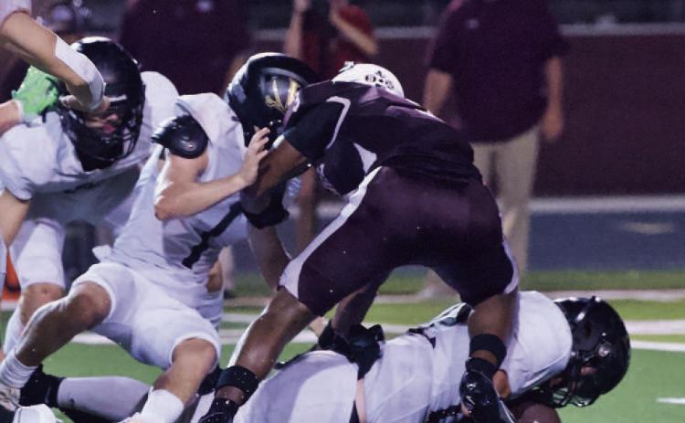 Aiden Villafano jumped on this Jonah Royce Brown fumble deep in Tiger territory and Riley Marlow carried the ball into the end zone for the Pirates’ second touchdown of the evening. Photo by Randall Luker