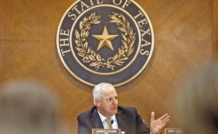 State Rep. James Frank, R- Wichita Falls, chairs the House Human Services Committee hearing at the Capitol on March 21, 2022. The committee is investigating reported allegations of sexual exploitation at a facility in Bastrop. Credit: Jordan Vonderhaar for The Texas Tribune member empowerment and management of the flow of legislation if he became the chamber’s leader. Like the