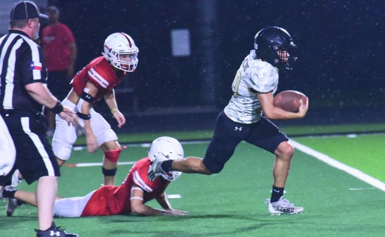 Daigen Venable broke several tackles before he cleared the BC secondary on his way to a Pirate touchdown Thursday. Photo by Randall Luker