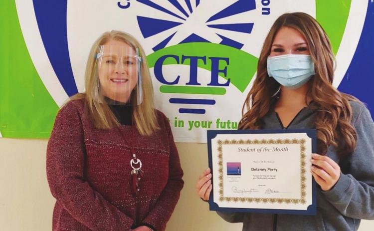Delaney Perry earns CTE Student of the Month