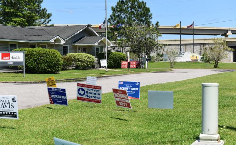 Early voting is underway in local school and municipal elections and will continue through May 3. Election Day is May 7. More than 500 ballots were cast on the first day of early voting Monday with 80 voters casting their ballot at the Raymond Gould Community Center on Claiborne St. Photo by Randall Luker