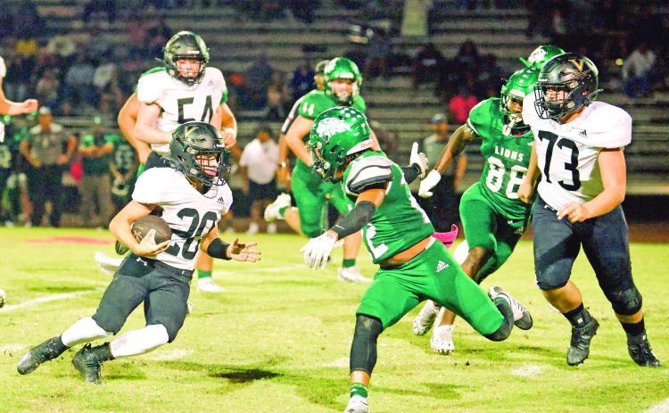 Vidor QB Daigan Venable breaks into the Lions secondary on a keeper that picked up a first down Friday.