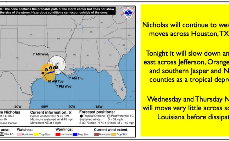 Governor Abbott Increases Readiness Level of State Operations Center In Response To Tropical Storm Nicholas