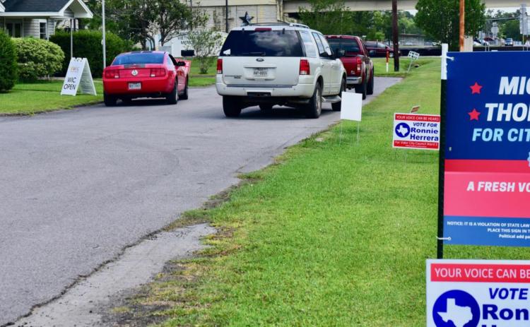 Early voting in Vidor’s Ward 3 runoff election Tuesday was slow but steady at the community center at Gould Park on Claiborne St. A total of 50 ballots were counted Monday, the first day of early voting which will continue from 8 a.m.-5 p.m. through Friday and pick up next Monday and Tuesday from 7 a.m.-7 p.m.. Election Day is June 18. Photo by Randall Luker